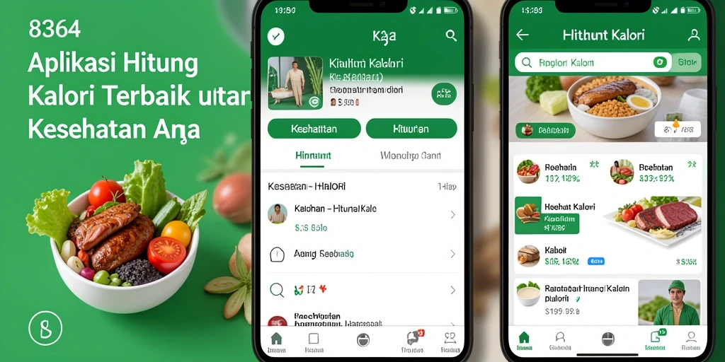 Tampilan antarmuka aplikasi Hitung Kalori 8364 yang menarik.