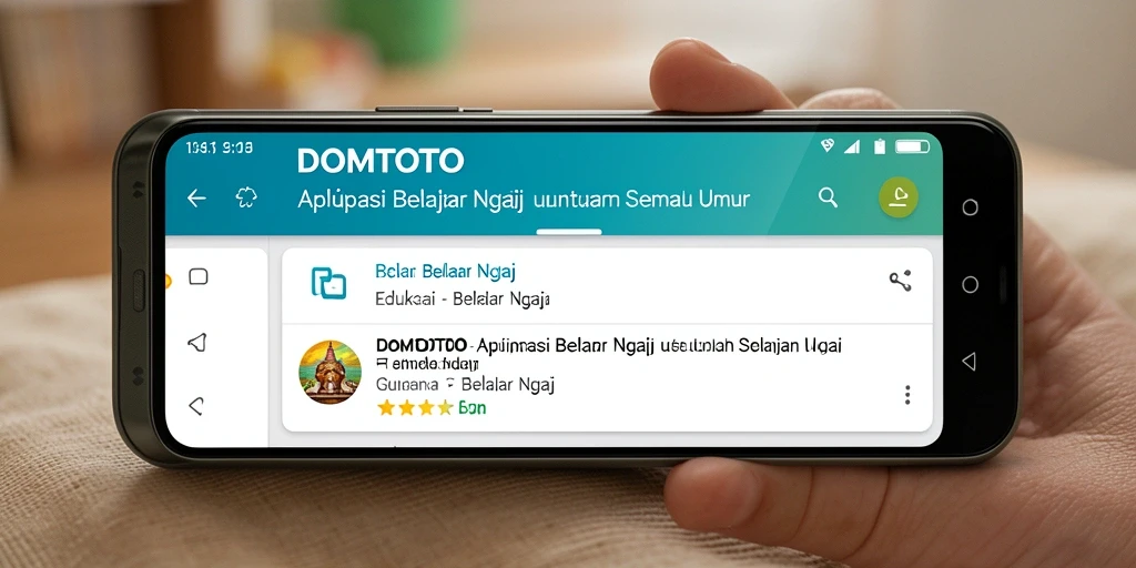 Tampilan antarmuka aplikasi Belajar Ngaji yang sederhana dan intuitif.