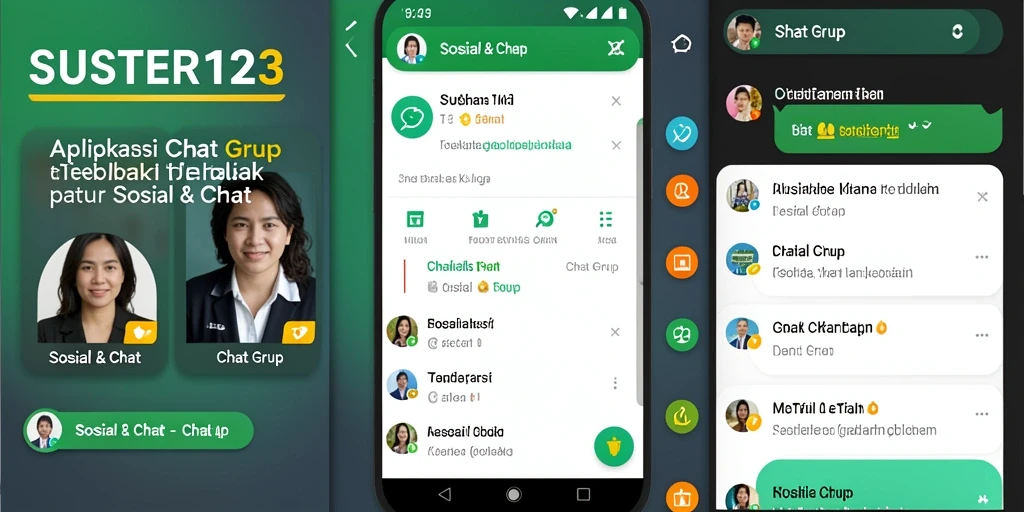 Antarmuka intuitif aplikasi SUSTER123 untuk interaksi grup.