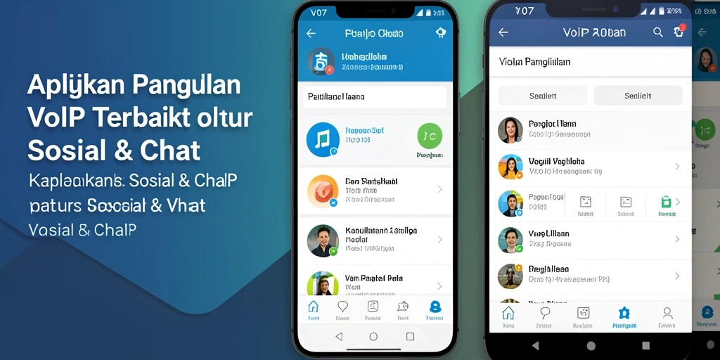 Tampilan antarmuka pengguna V07 untuk panggilan VoIP.