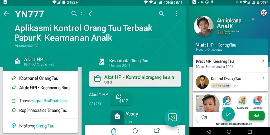 Tampilan antarmuka YN777 untuk kontrol orang tua yang intuitif.