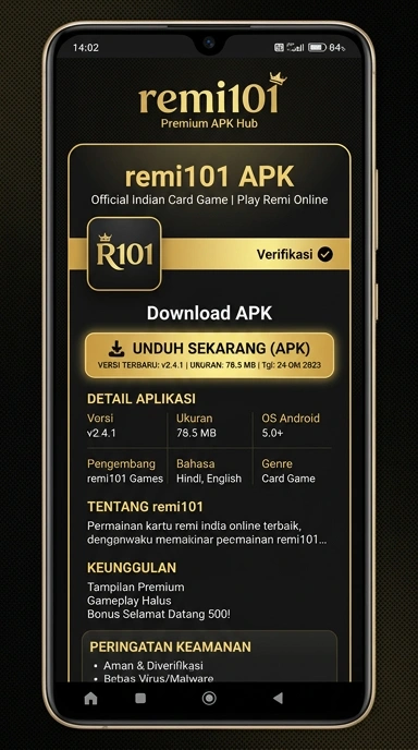 Tampilan halaman APK remi101