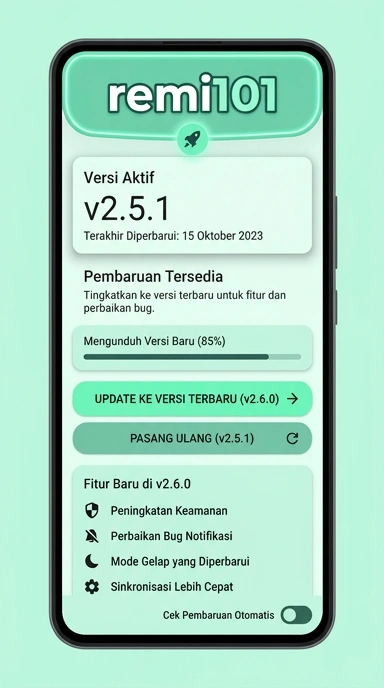 Tampilan riwayat versi remi101